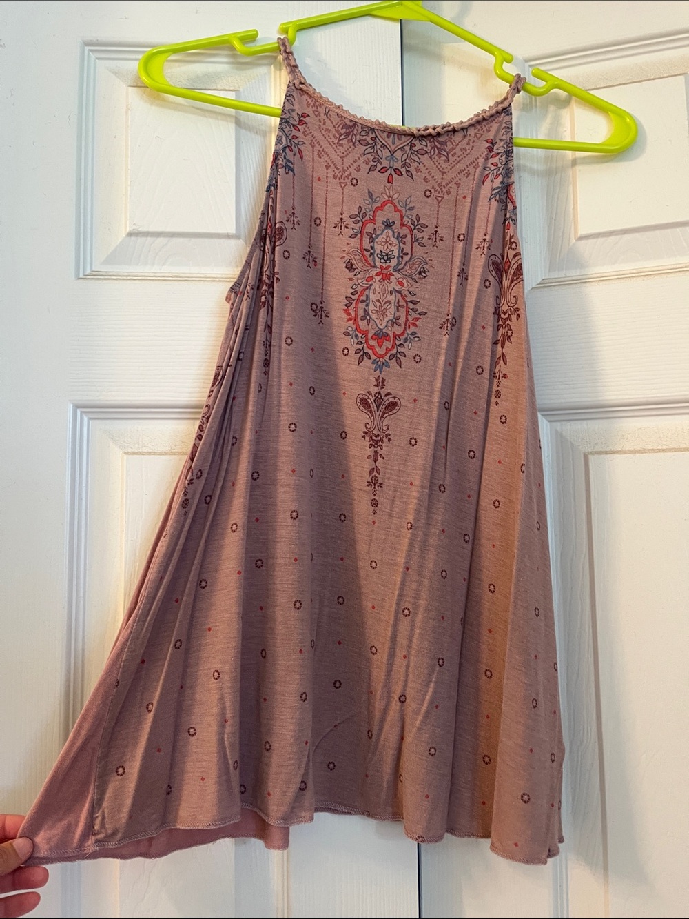 Maurices Mauve Printed High-Neck Tank Top